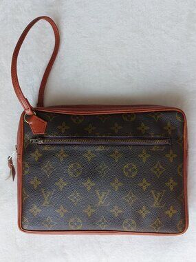 Vintage Louis Vuitton Monogram Pochette Dragonne Sport Clutch Bag 70s Eclair Zip